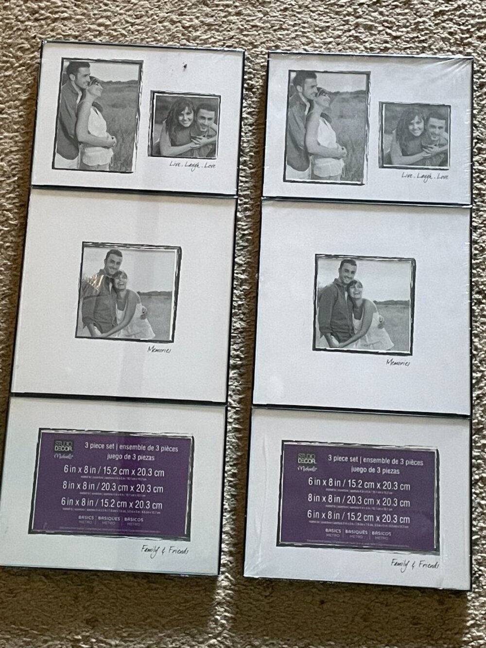 NEW 6 Frames STUDIO DECOR 6 x 8 & 8 x 8 Holds Different Size Pics 3.5" x 5.5"